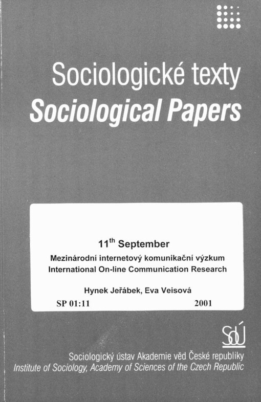 11th September. Mezinárodní komunikační výzkum =: 11th September. International on-line communication research