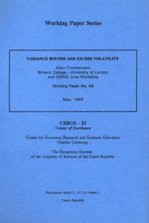 Variance bounds and excess volatility