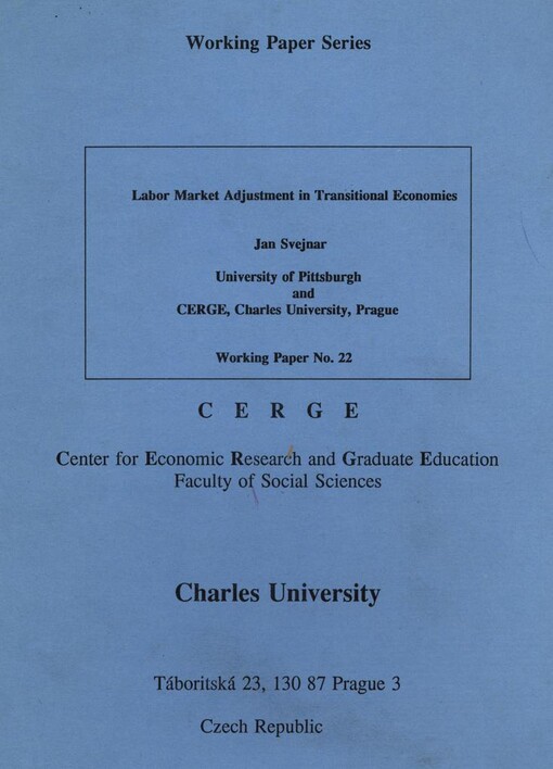 Labor market adjustment in transitional economies
