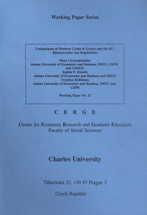 Comparisons of business cycles in Greece and the EC: idiosyncracies and regularities