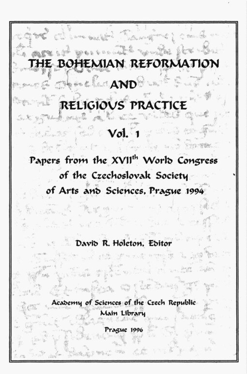 Bohemian reformation and religious practice