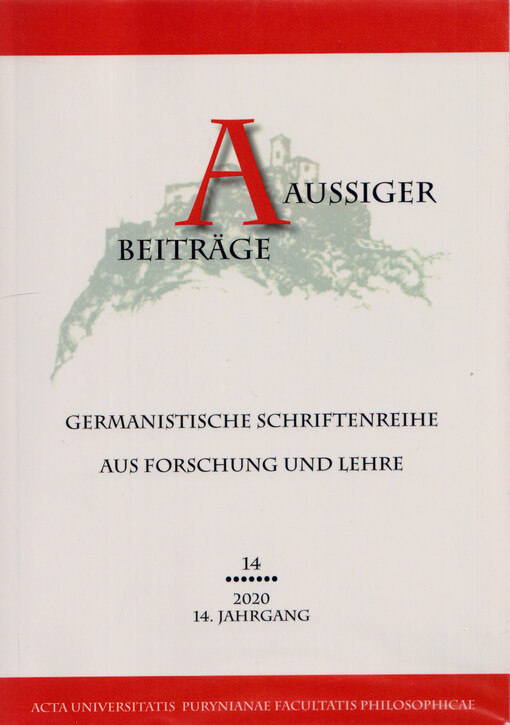 Aussiger Beiträge : germanistische Schriftenreihe aus Forschung und Lehre. 14, 2020, 14. Jahrgang, Kanon 4.0