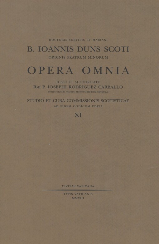 Ioannis Duns Scoti Opera omnia.