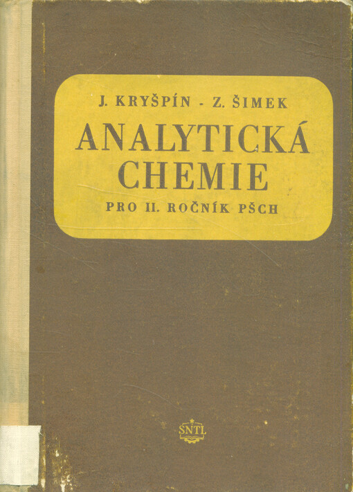 Analytická chemie pro 2.ročník PŠCH 