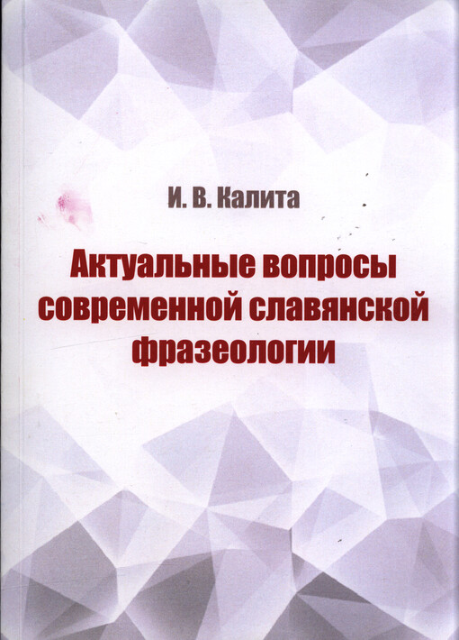 Aktual‘nyje voprosy sovremennoj slavjanskoj frazeologii : monografija