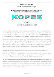 KOPES 2007 : konference pedagogů elektrických strojů českých a slovenských univerzit : Brno a Radešín 23.1.-25.1.2007 : sborník příspěvků
