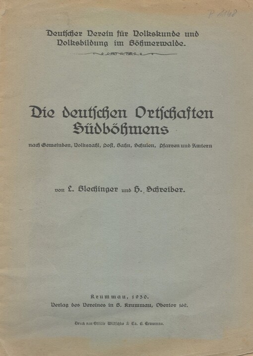 Die deutschen Ortschaften Südböhmens: nacht Gemeinden, Volkszahl, Doft, Bahn, Schulen, Pfarren und Amtern
