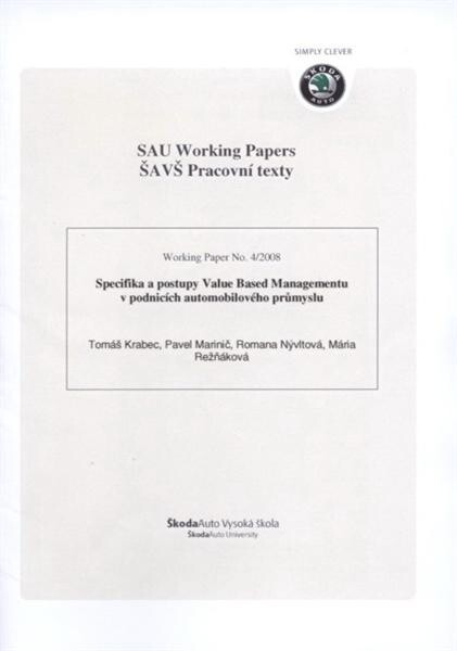 Specifika a postupy Value Based Managementu v podnicích automobilového průmyslu