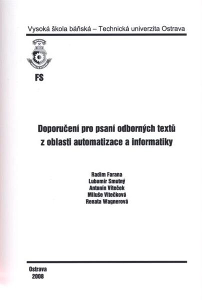 Doporučení pro psaní odborných textů z oblasti automatizace a informatiky