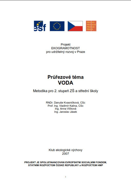 Voda : průřezové téma : metodika pro 2. stupeň ZŠ a střední školy