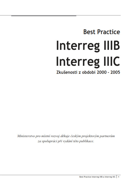 Interreg IIIB CADSES : zapojení České republiky do iniciativy ES Interreg IIIB CADSES v letech 2000-2006