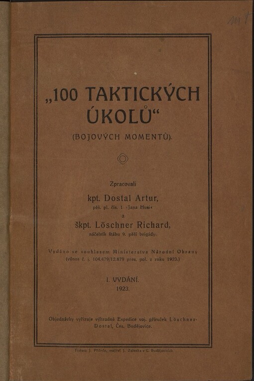 Sto taktických úkolů: (Bojových momentů)