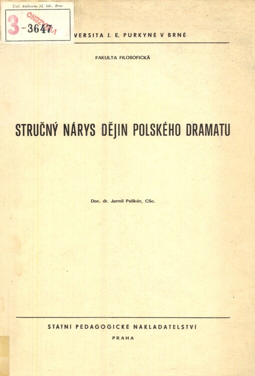 Stručný nárys dějin polského dramatu: určeno pro posl. fak. filosof