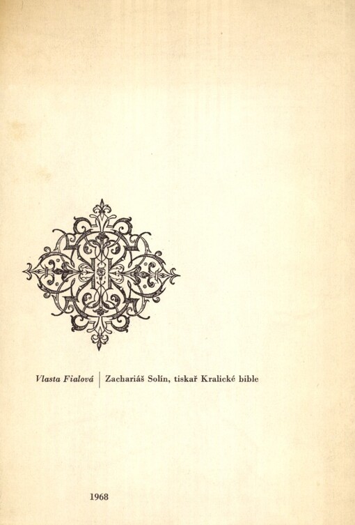 Zachariáš Solín, tiskař Kralické bible