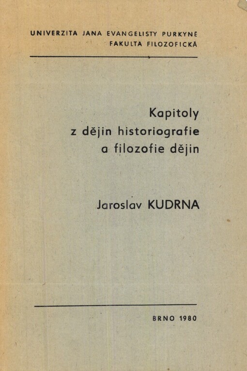 Kapitoly z dějin historiografie a filozofie dějin