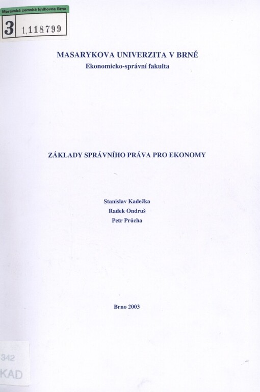 Základy správního práva pro ekonomy