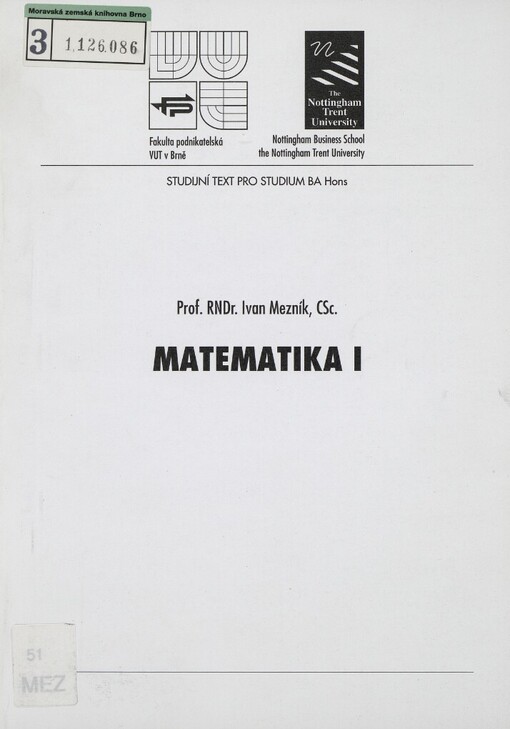 Matematika I