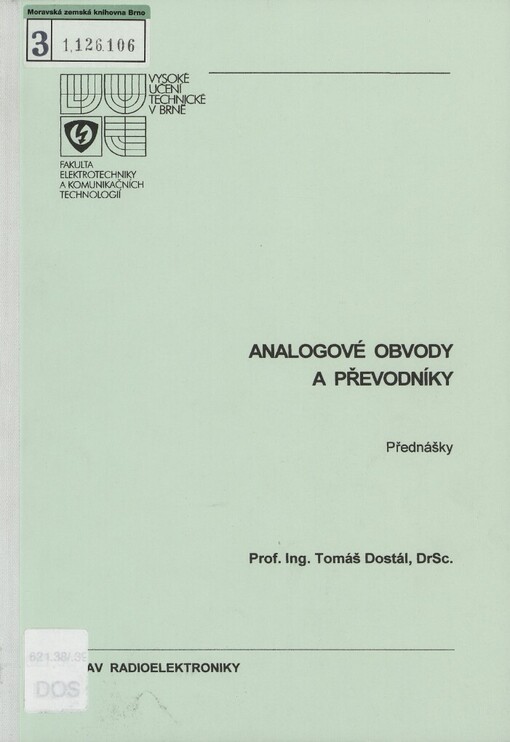 Analogové obvody a převodníky: přednášky
