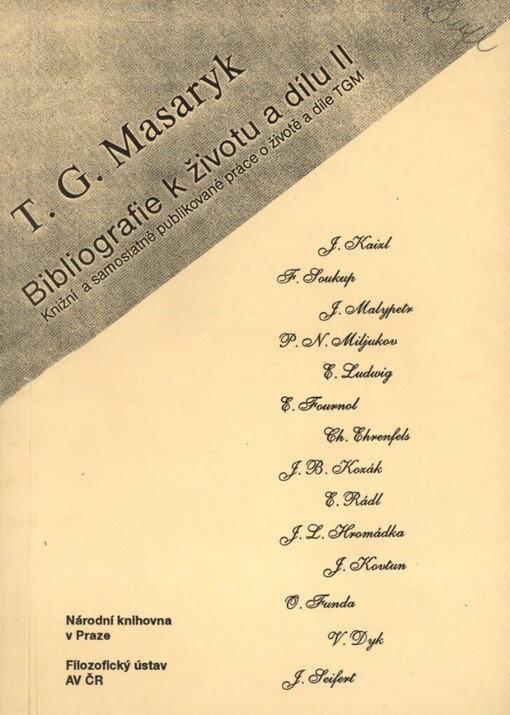 T.G. Masaryk: Bibliografie k životu a dílu