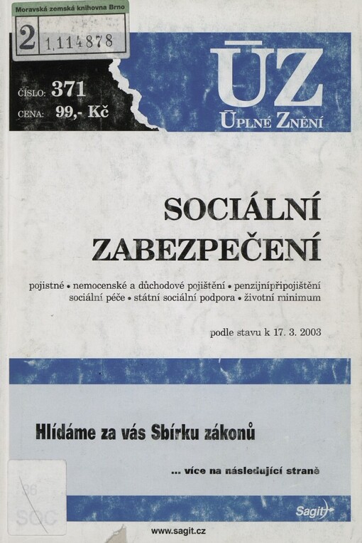 Sociální zabezpečení: podle stavu k 17.3.2003