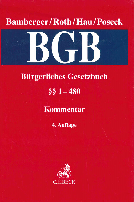 Bürgerliches Gesetzbuch : Kommentar. Band 1, §§ 1-480