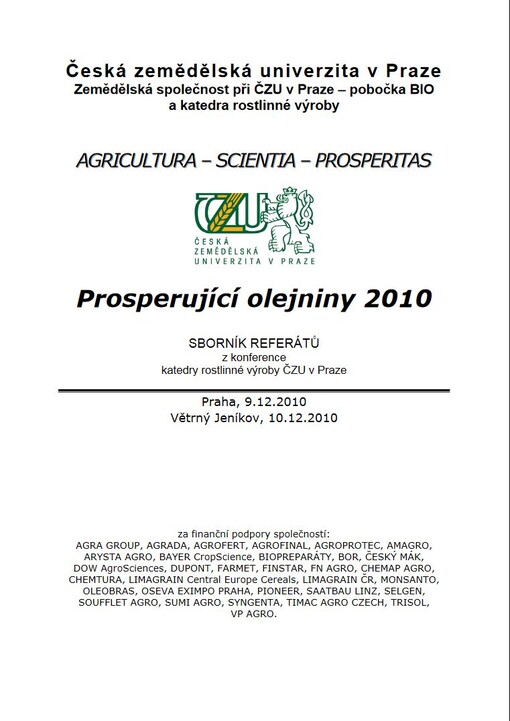 Prosperující olejniny 2010