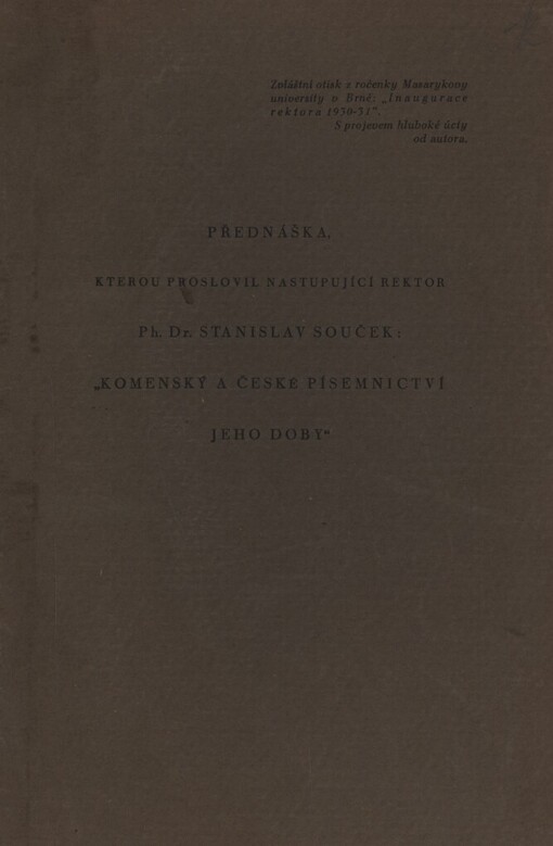 Komenský a české písemnictví jeho doby