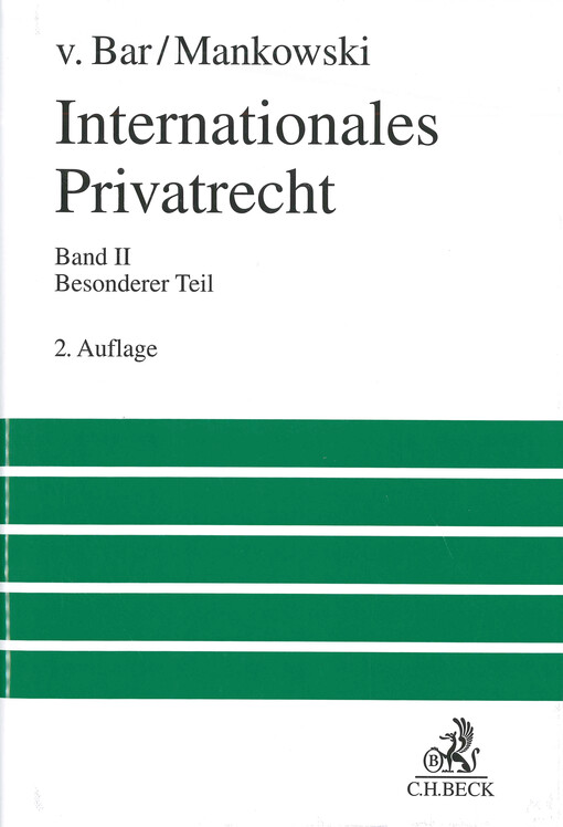 Internationales Privatrecht. Band II, Besonderer Teil
