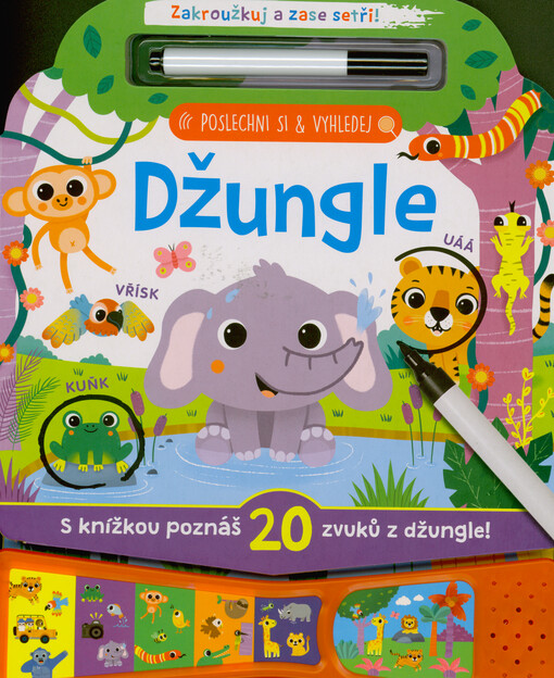 Džungle : zakroužkuj a zase setři : s knížkou poznáš 20 zvuků z džungle!