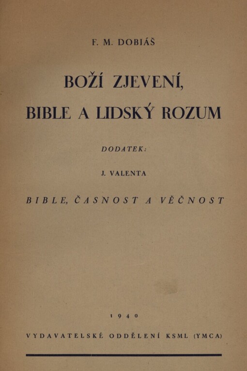 Boží zjevení, bible a lidský rozum