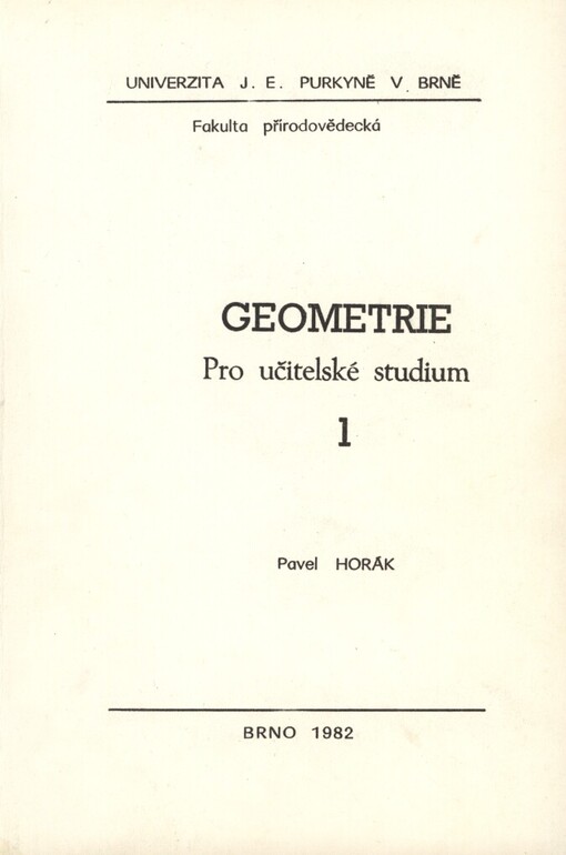 Geometrie I pro učitelské studium