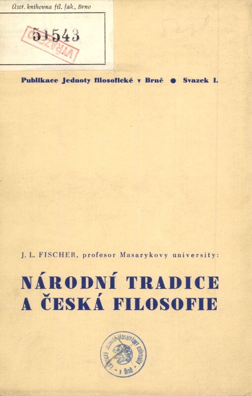 Národní tradice a česká filosofie: úkoly a výzvy
