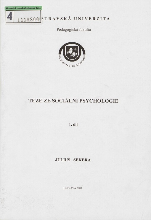 Teze ze sociální psychologie