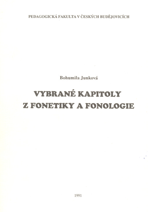 Vybrané kapitoly z fonetiky a fonologie