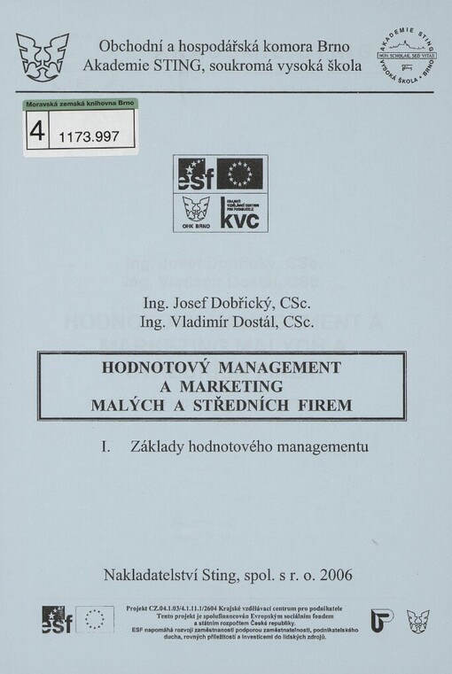 Hodnotový management a marketing malých a středních firem