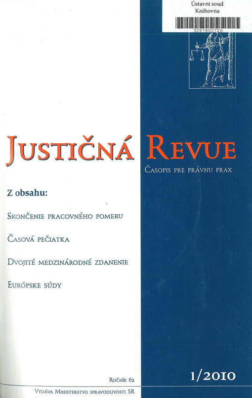 Justičná revue : časopis pre právnu prax