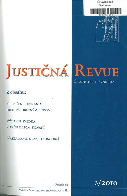Justičná revue : časopis pre právnu prax