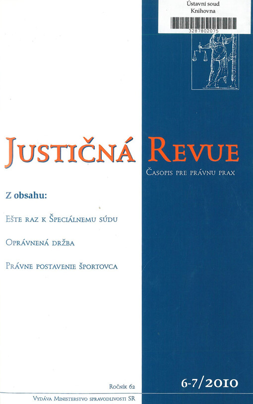 Justičná revue : časopis pre právnu prax