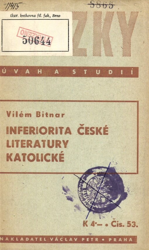 Inferiorita české literatury katolické