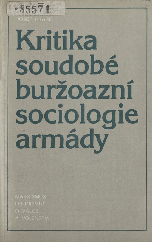 Kritika soudobé buržoazní sociologie armády