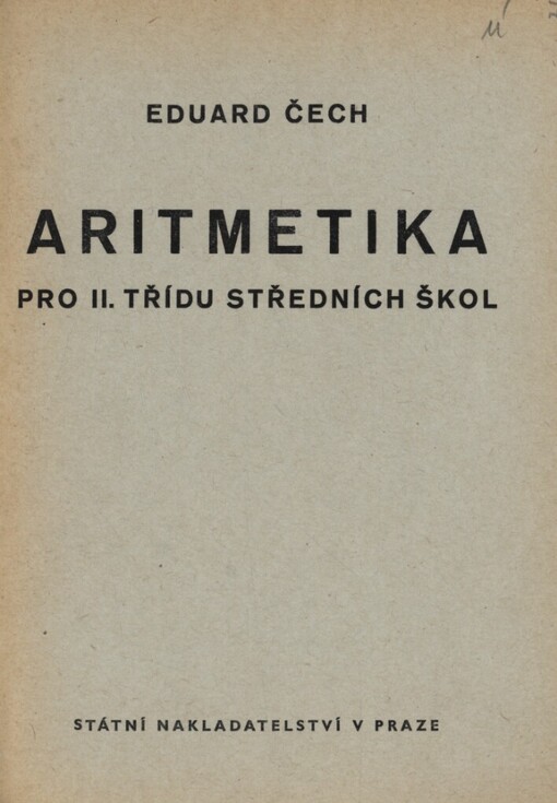 Aritmetika pro II. třídu středních škol: pro 2. třídu