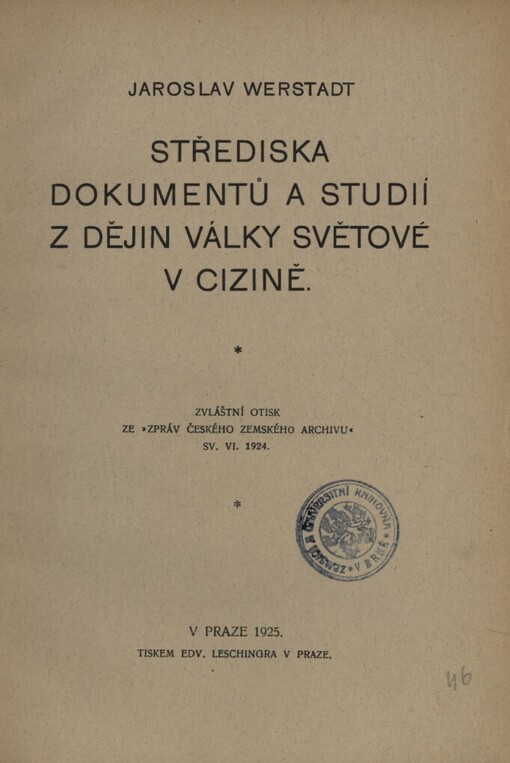 Středisko dokumentů a studií z dějin války světové v cizině