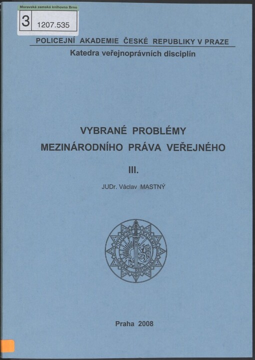 Vybrané problémy mezinárodního práva veřejného III