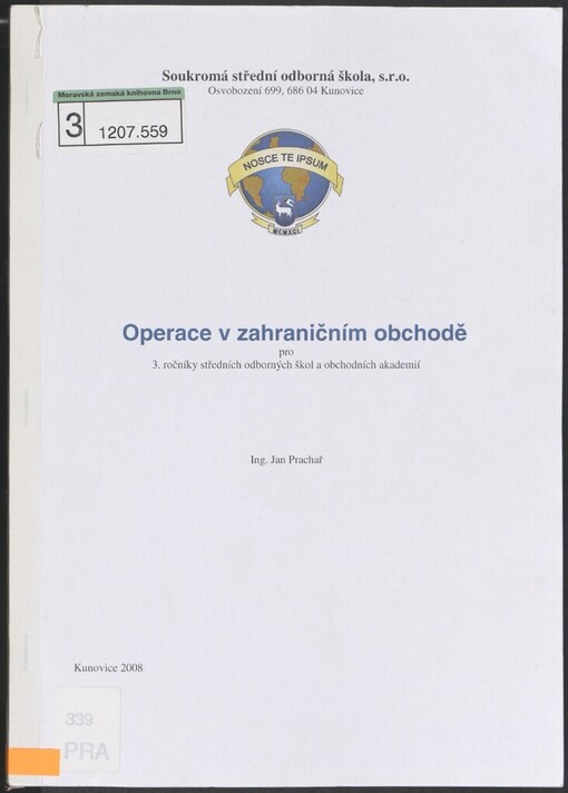 Operace v zahraničním obchodě: pro 3. ročníky středních odborných škol a obchodních akademií