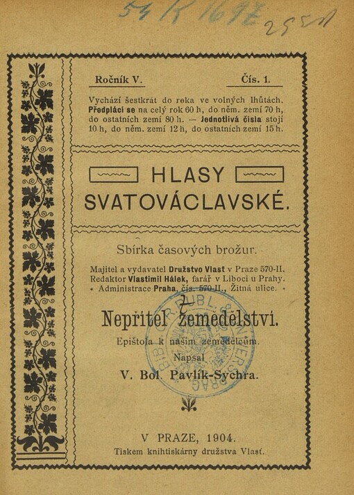 Nepřítel zemědělství: epištola k našim zemědělcům