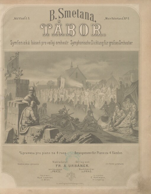 Tábor: symfonická báseň pro velký orchestr : upravena pro piano na 4 ruce = Symphonische Dichtung für grosses Orchester : Arrangement für Piano zu 4 Händen
