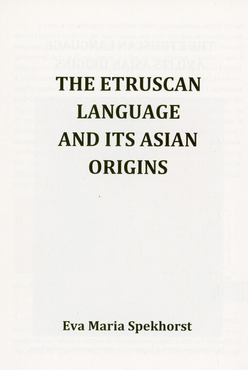The etruscan language and its Asian origins