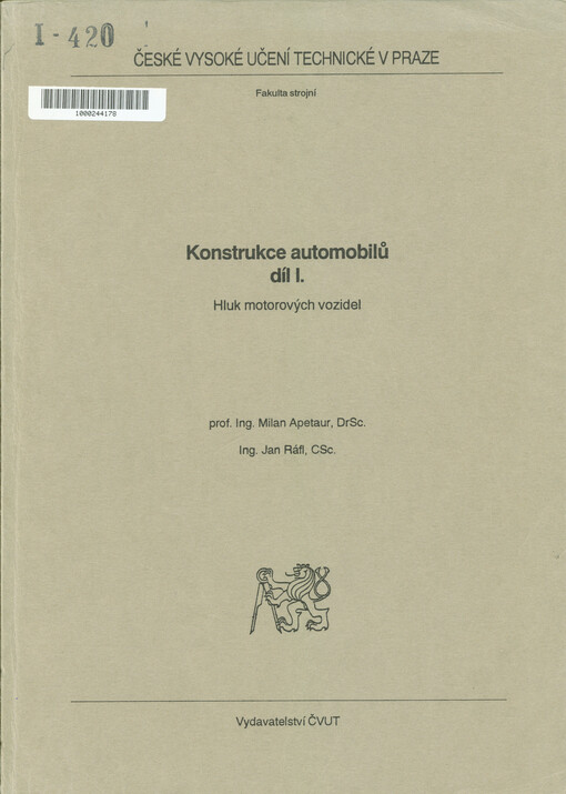 Konstrukce automobilů. Díl 1, Hluk motorových vozidel