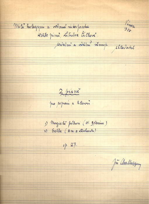 2 písně pro soprán a klavír