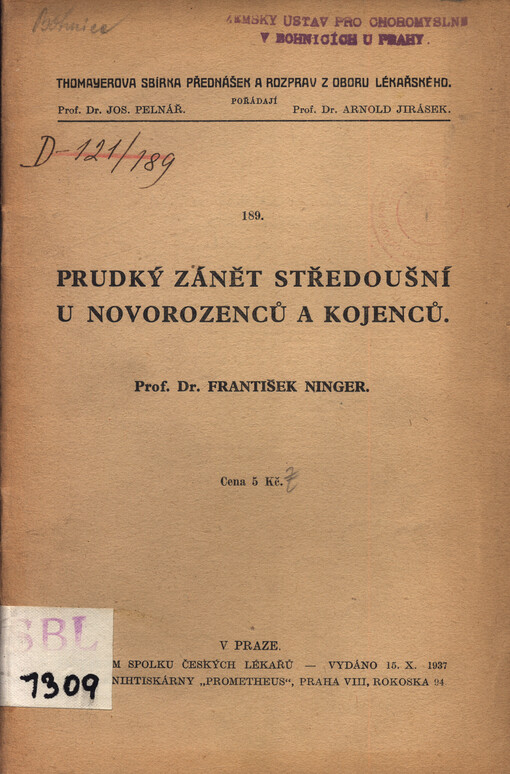 Prudký zánět středoušní u novorozenců a kojenců